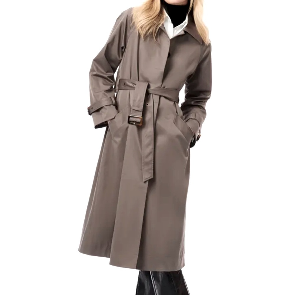 Bernardo Getaway Belted Trench Coat Taupe